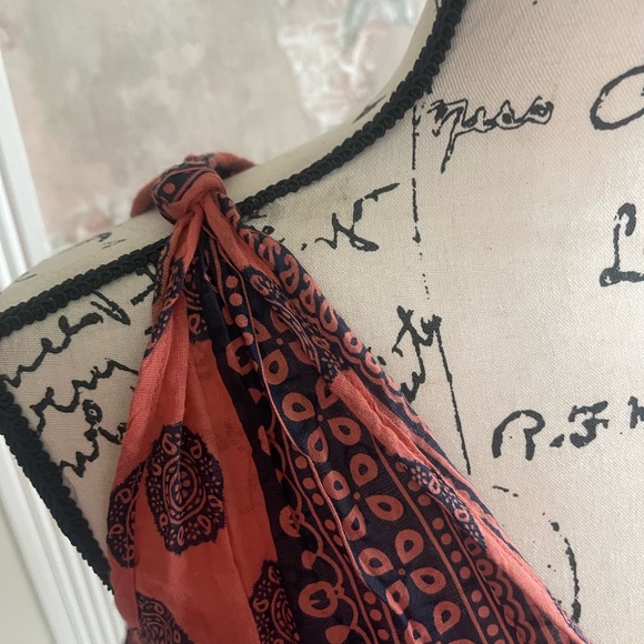 FREE PEOPLE SOUL OF THE SUN MIX PRINT SLEEVELESS BODY SUIT LARGE ORANGE COMBO - Picture 5 of 7